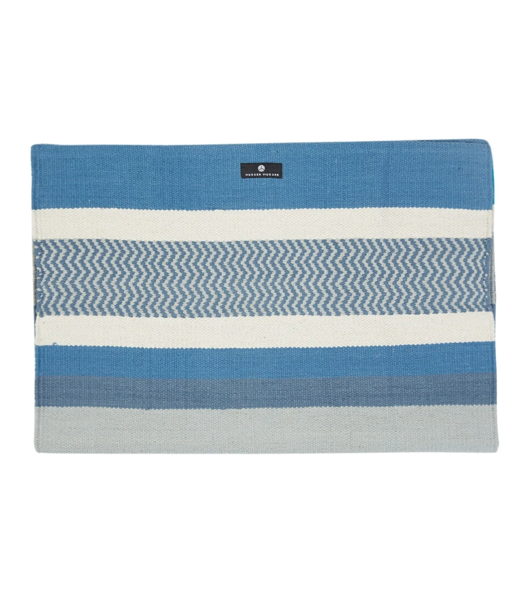 Hugger Mugger Cotton Yoga Rug 74" 3mm Caribbean Blue