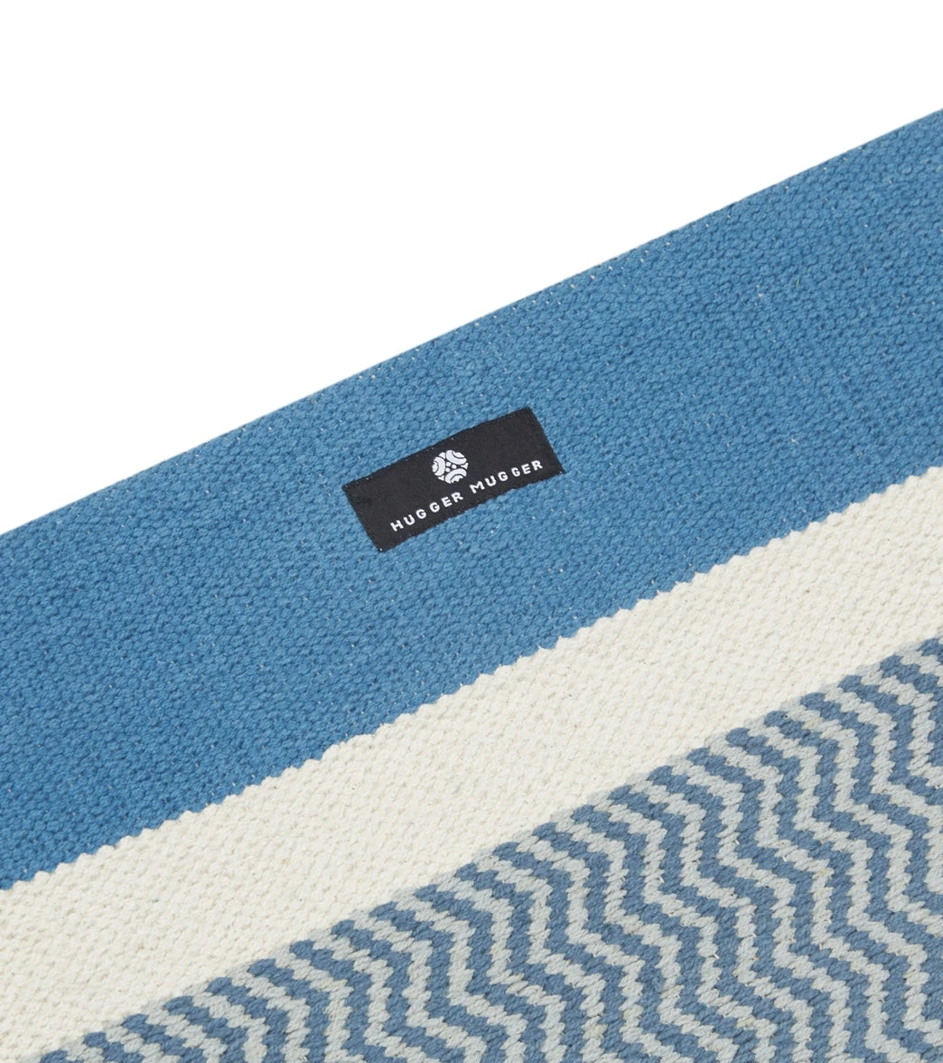 Hugger Mugger Cotton Yoga Rug 74" 3mm Caribbean Blue - Image 2