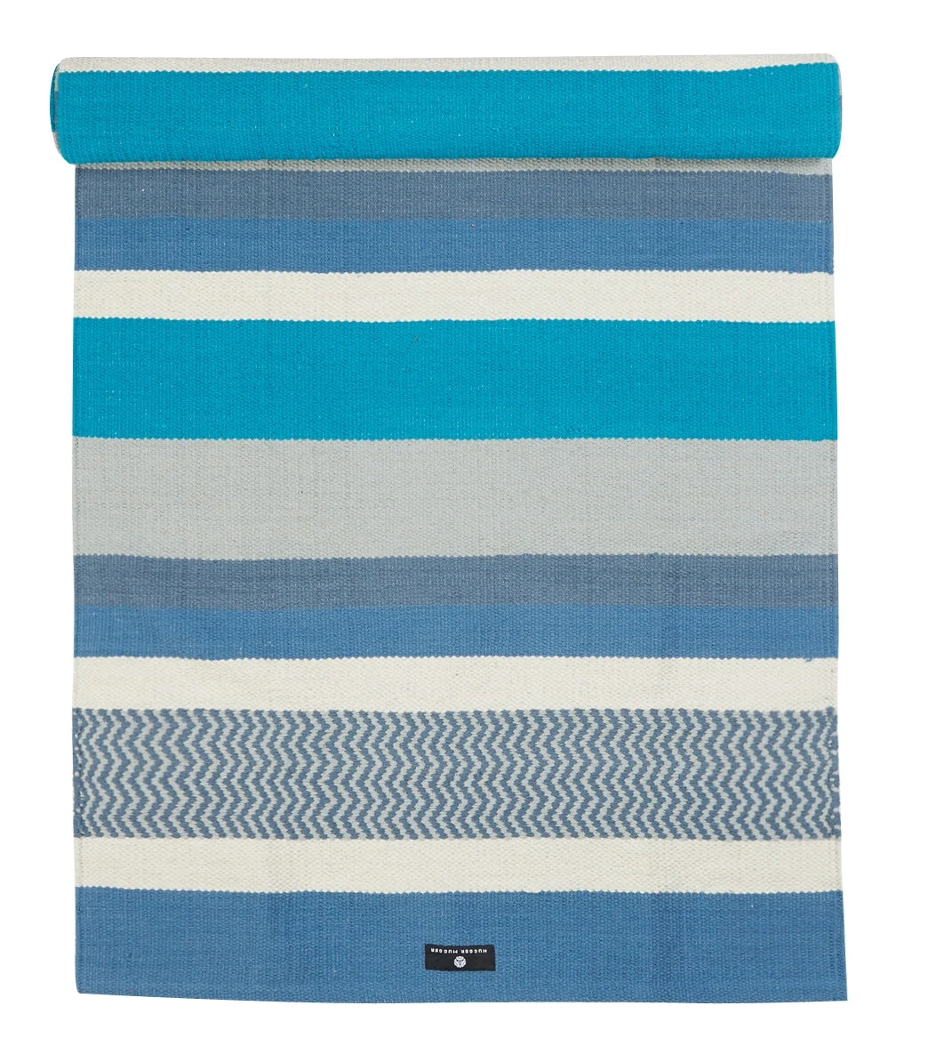 Hugger Mugger Cotton Yoga Rug 74" 3mm Caribbean Blue - Image 3