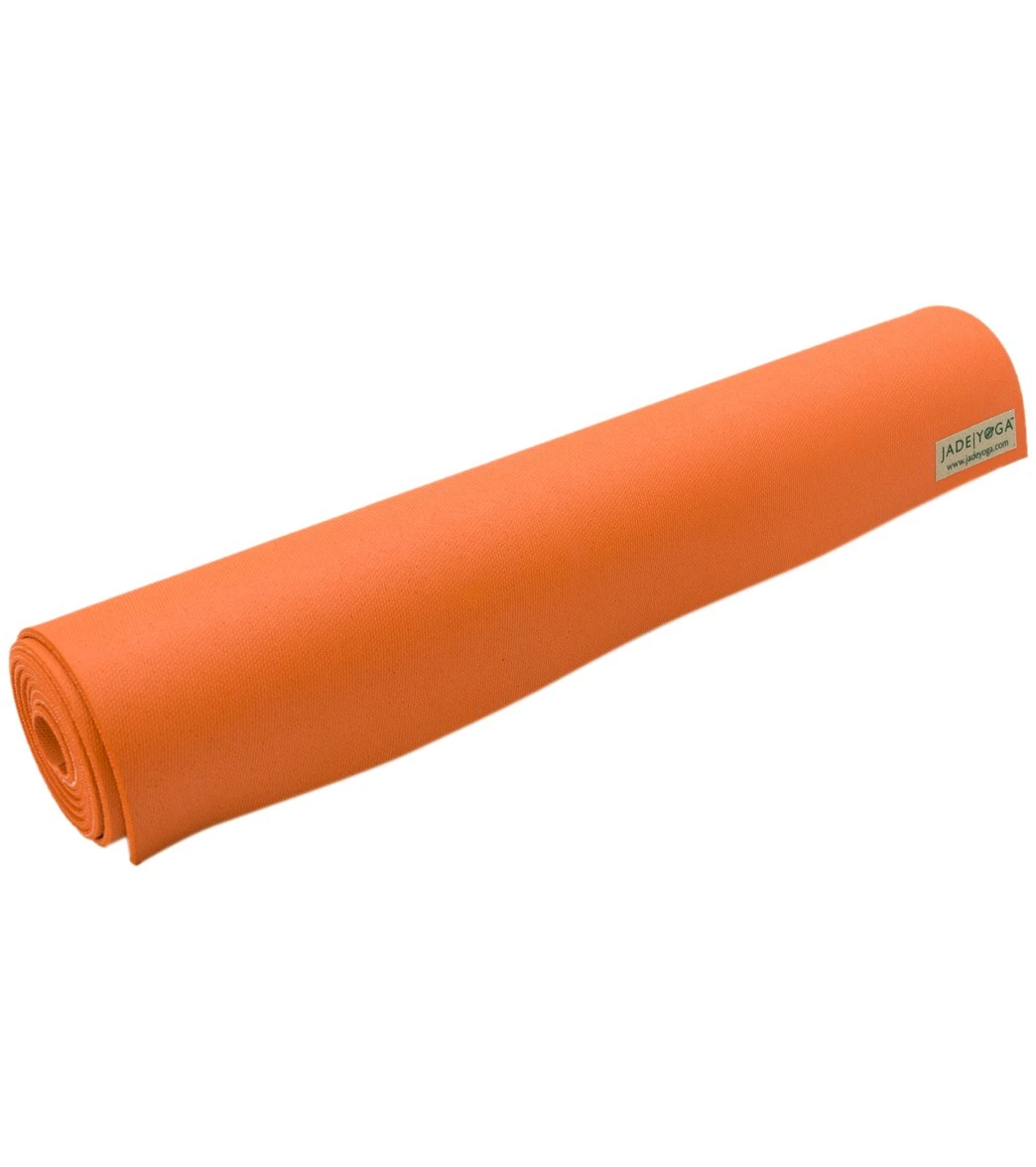 Jade Yoga Harmony Natural Rubber Yoga Mat 74" 5mm Tibetan Orange - Image 4