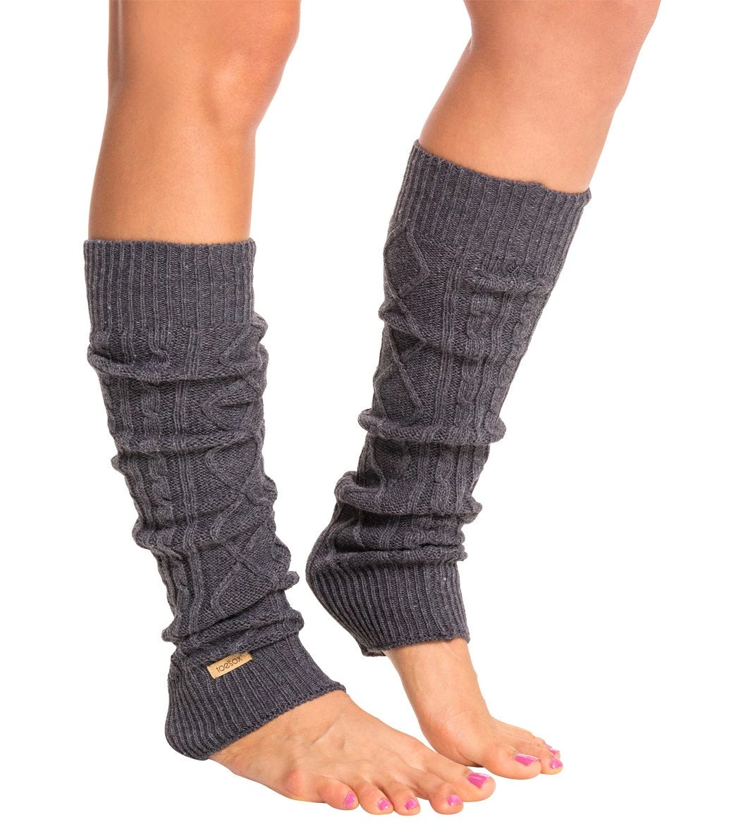 Toesox Knee High Leg Warmers Charcoal Grey