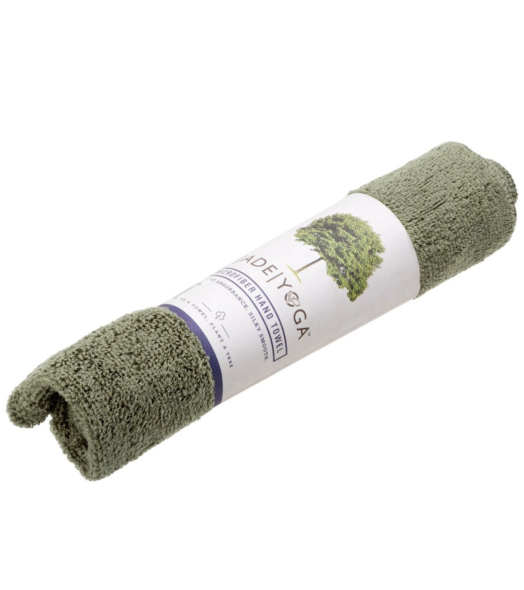 Jade Yoga Microfiber Yoga Hand Towel 24" Olive Green - Image 4