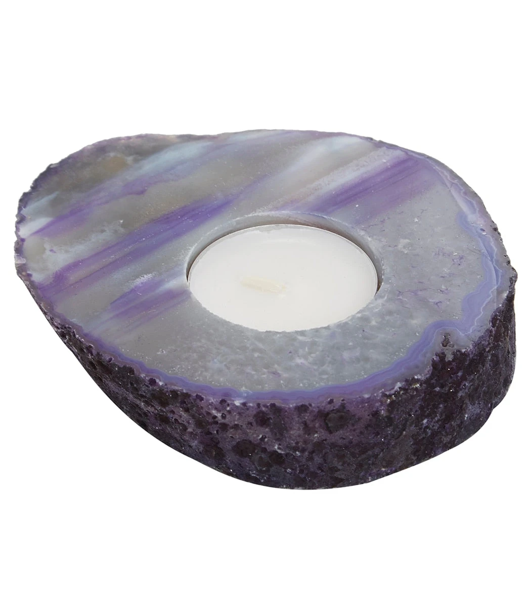 SoulMakes Agate Slab Candle Holder Purple - Image 2