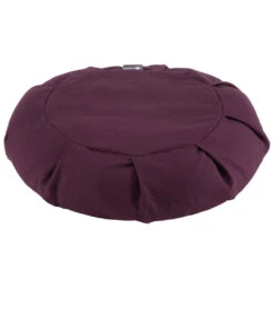 Halfmoon Round Zafu Yoga Meditation Cushion Aubergine
