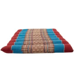 Zafuko Small Rollable Flat Meditation Cushion Burgundy/Blue