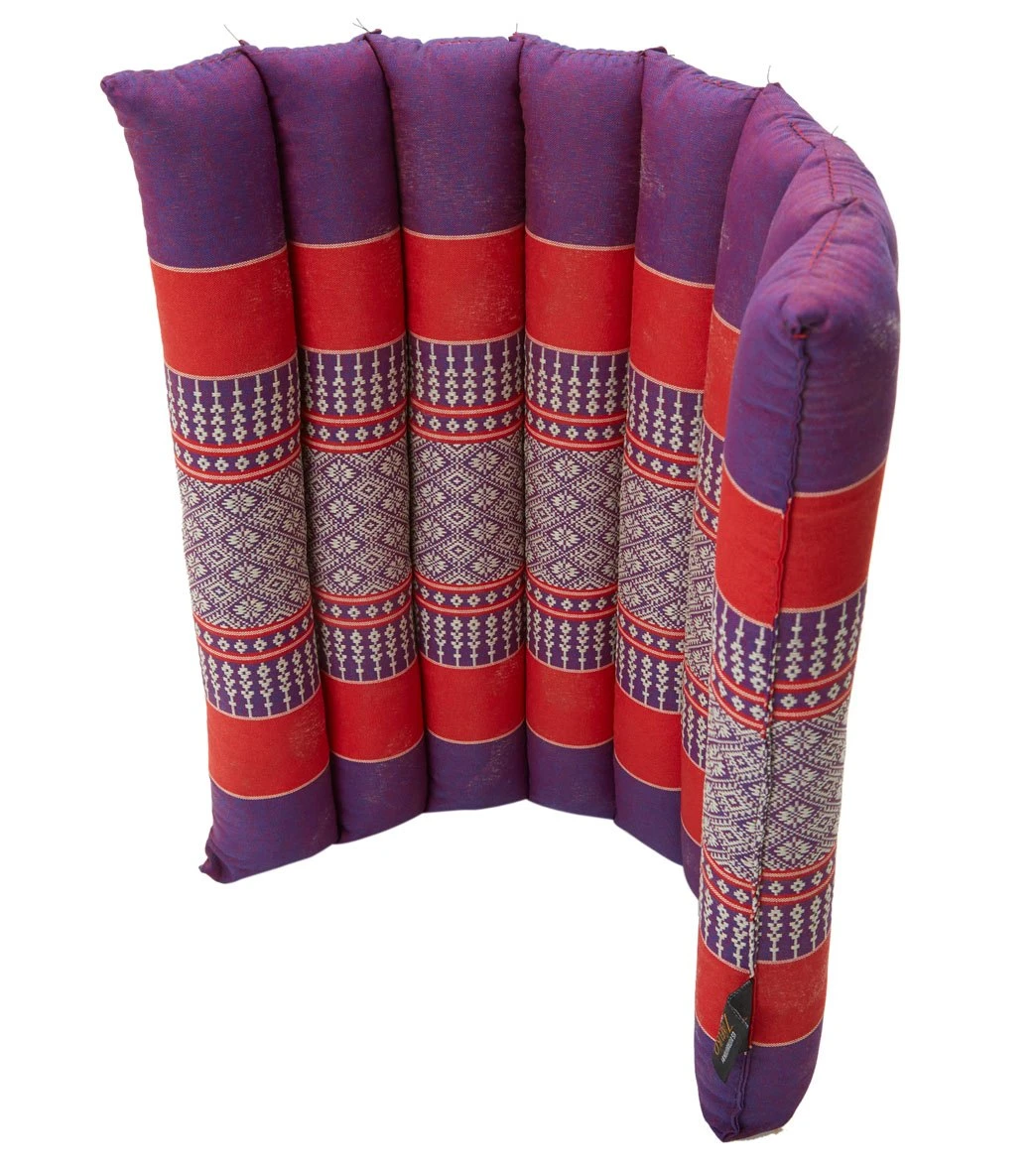 Zafuko Small Rollable Flat Meditation Cushion Purple/Red - Image 2