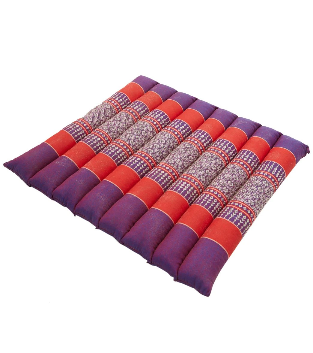 Zafuko Small Rollable Flat Meditation Cushion Purple/Red - Image 3