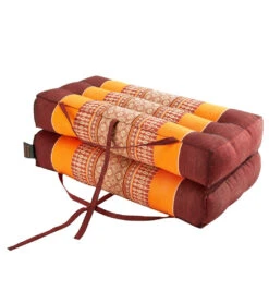 Zafuko Zafu Large Foldable Meditation And Yoga Cushion Orange/Burgundy
