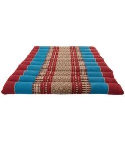 Zafuko Large Rollable Flat Meditation Cushion Burgundy/Blue