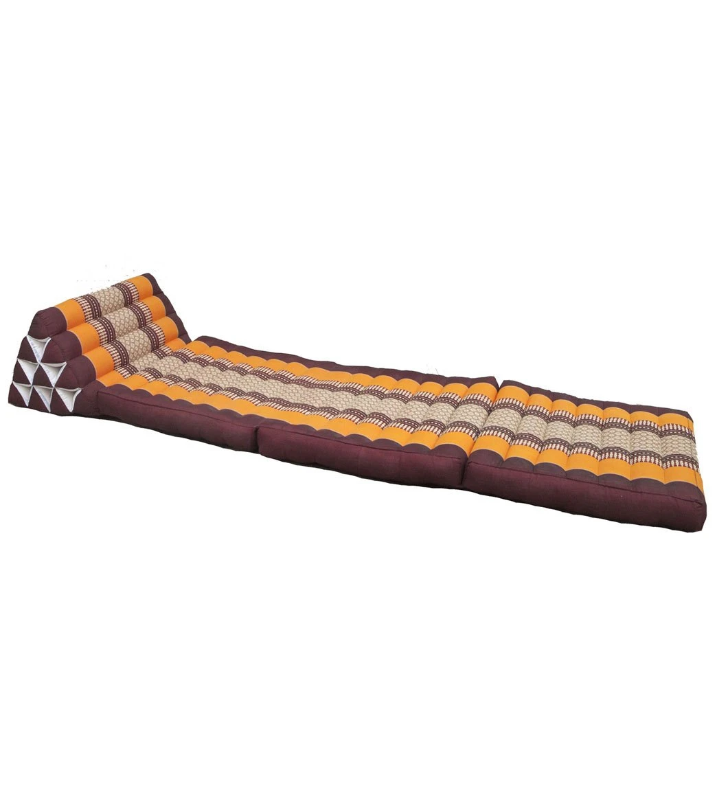 Zafuko Foldout Triangle Thai Cushion Bed Burgundy/Orange - Image 2
