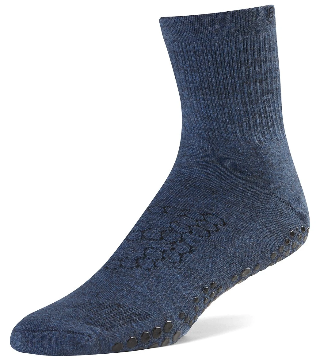 BASE 33 Unisex Crew Yoga Socks Navy - Image 2