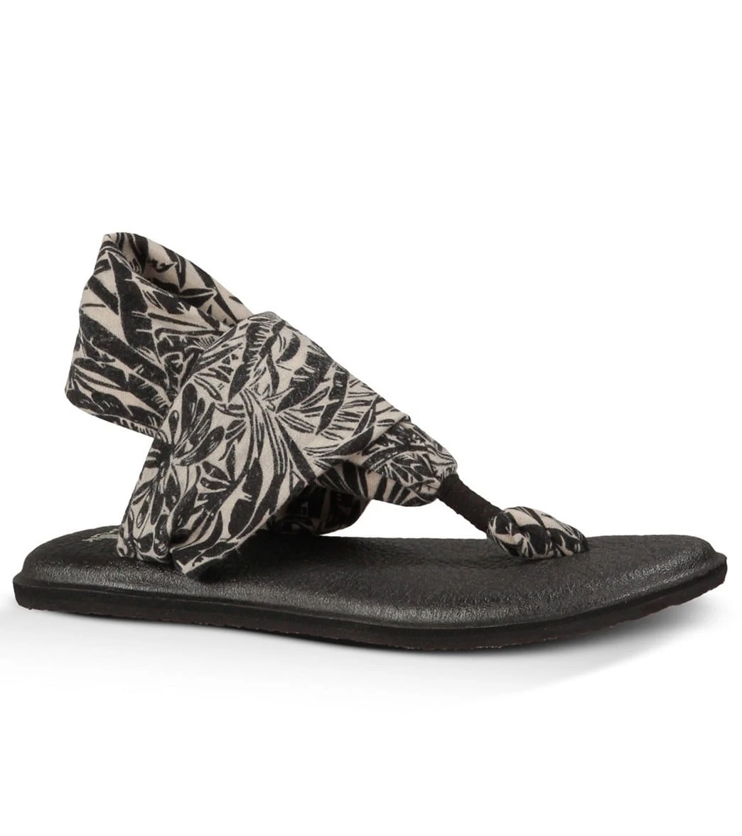 Sanuk Yoga Sling 2 Prints Sandal Black/White Hawaiian - Image 4