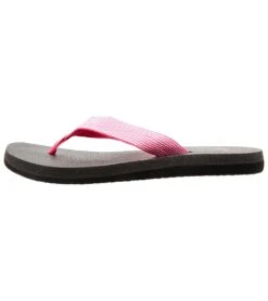 Sanuk Women's Yoga Mat Webbing Flip Flop Fuchsia/White