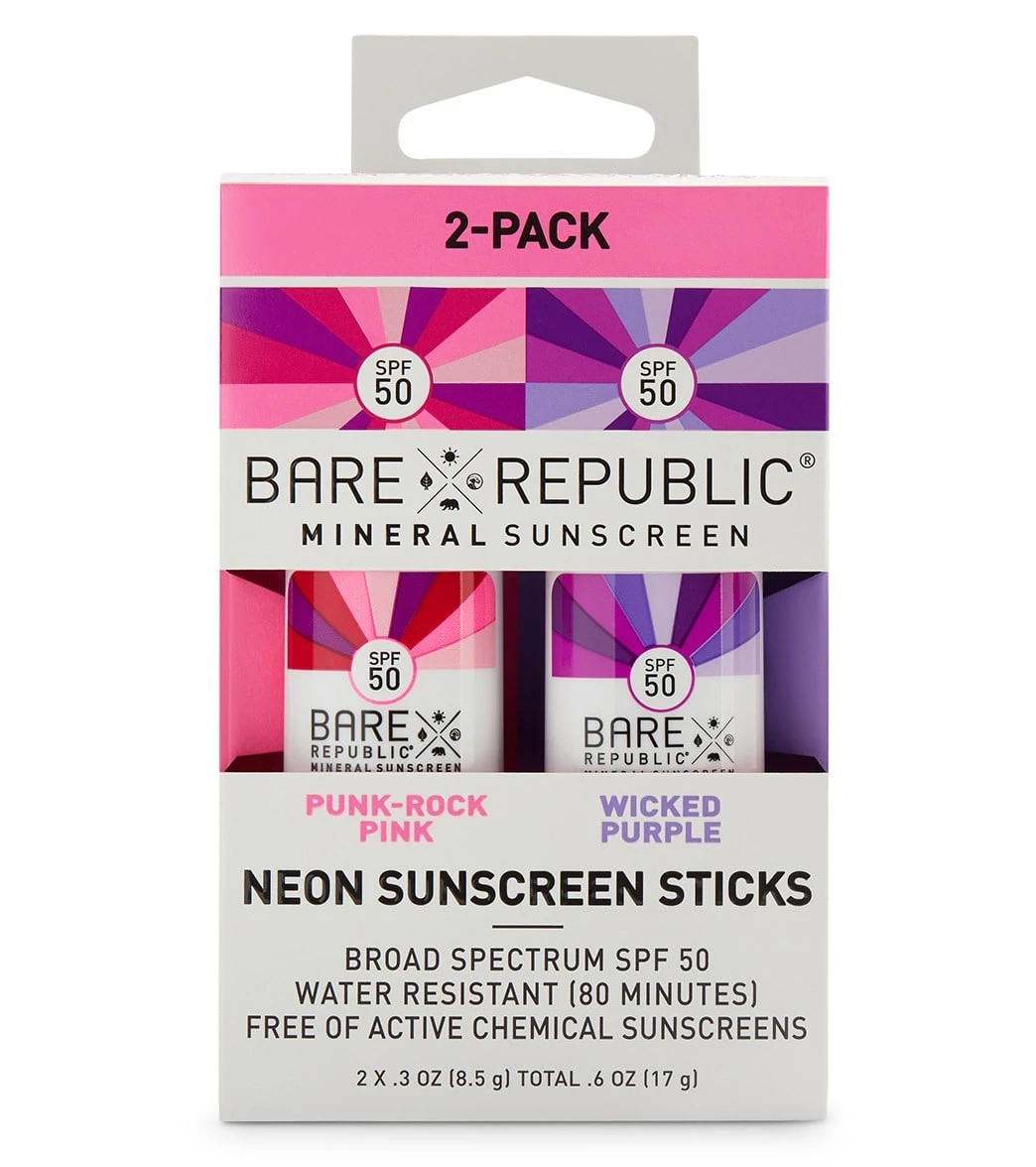 BARE Republic Mineral Neon SPF 50 Color Stick 2 Pack Pink/Purple - Image 4