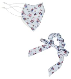 Free People Floral Mask And Scrunchie Set Sky