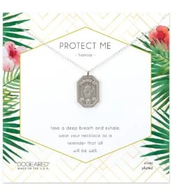 Dogeared Protect Me Hamsa Tablet Necklace