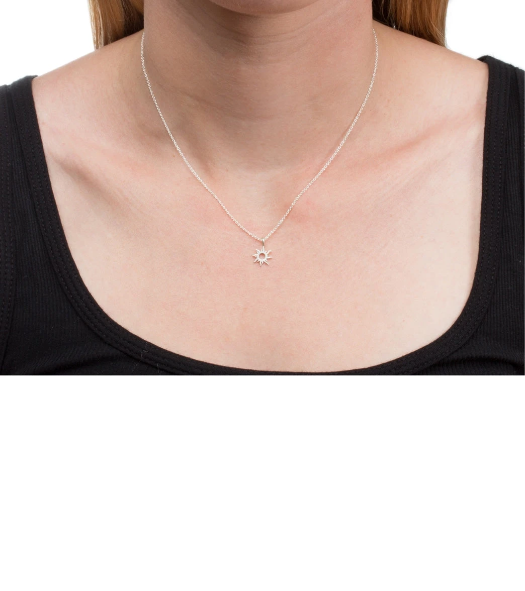 Dogeared Good Vibes Only Radiant Sun Necklace Silver - Image 2