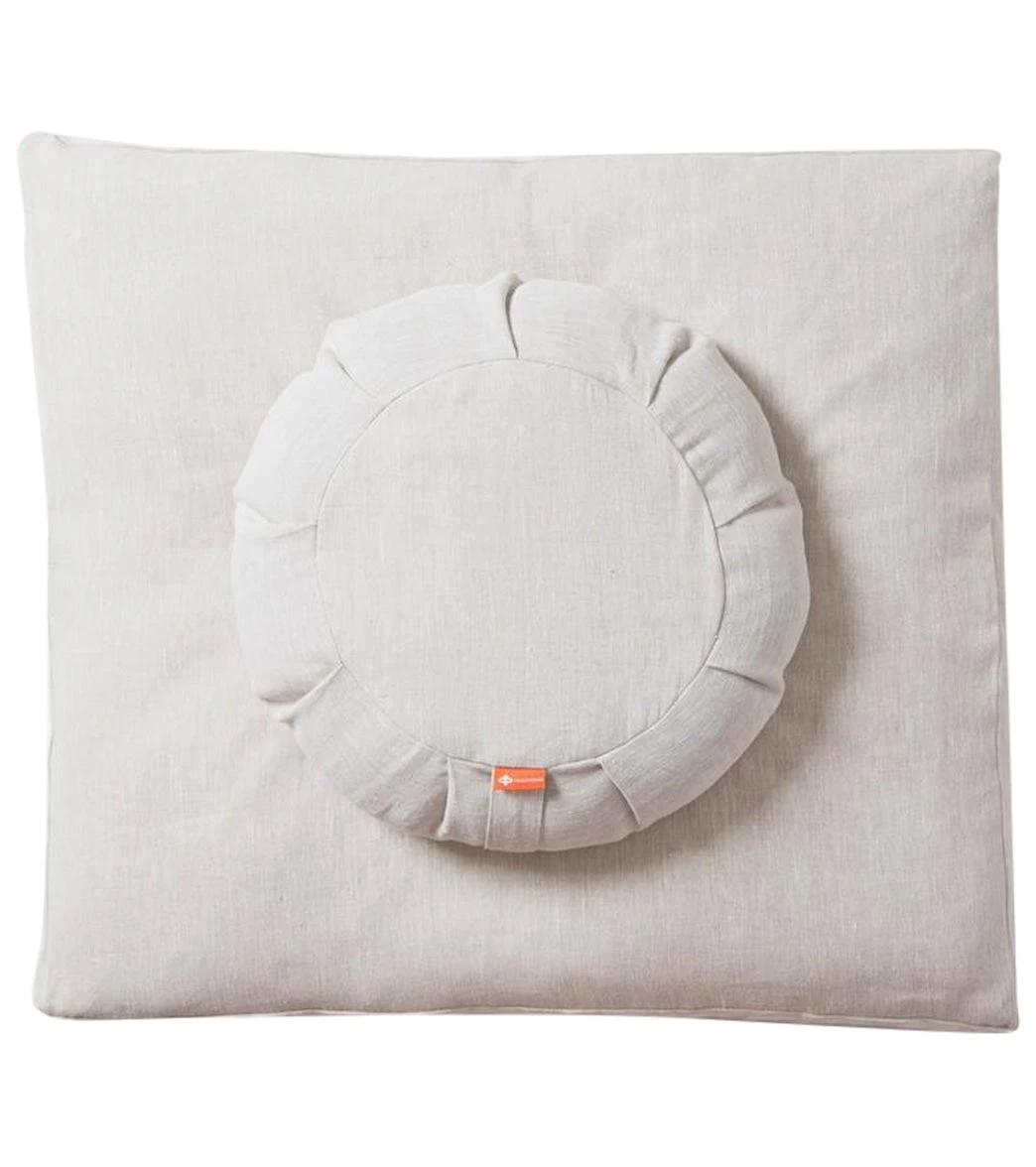 Halfmoon Linen Round Sit Set Natural Linen - Image 2