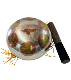 Yak & Yeti Tibetan Om Mane Padme Singing Bowl Silver