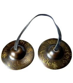 Yak & Yeti Mantra Tingshas Brass