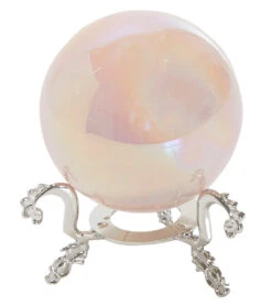 Healing N Love Rose Sphere On Stand Rose Quartz Aura
