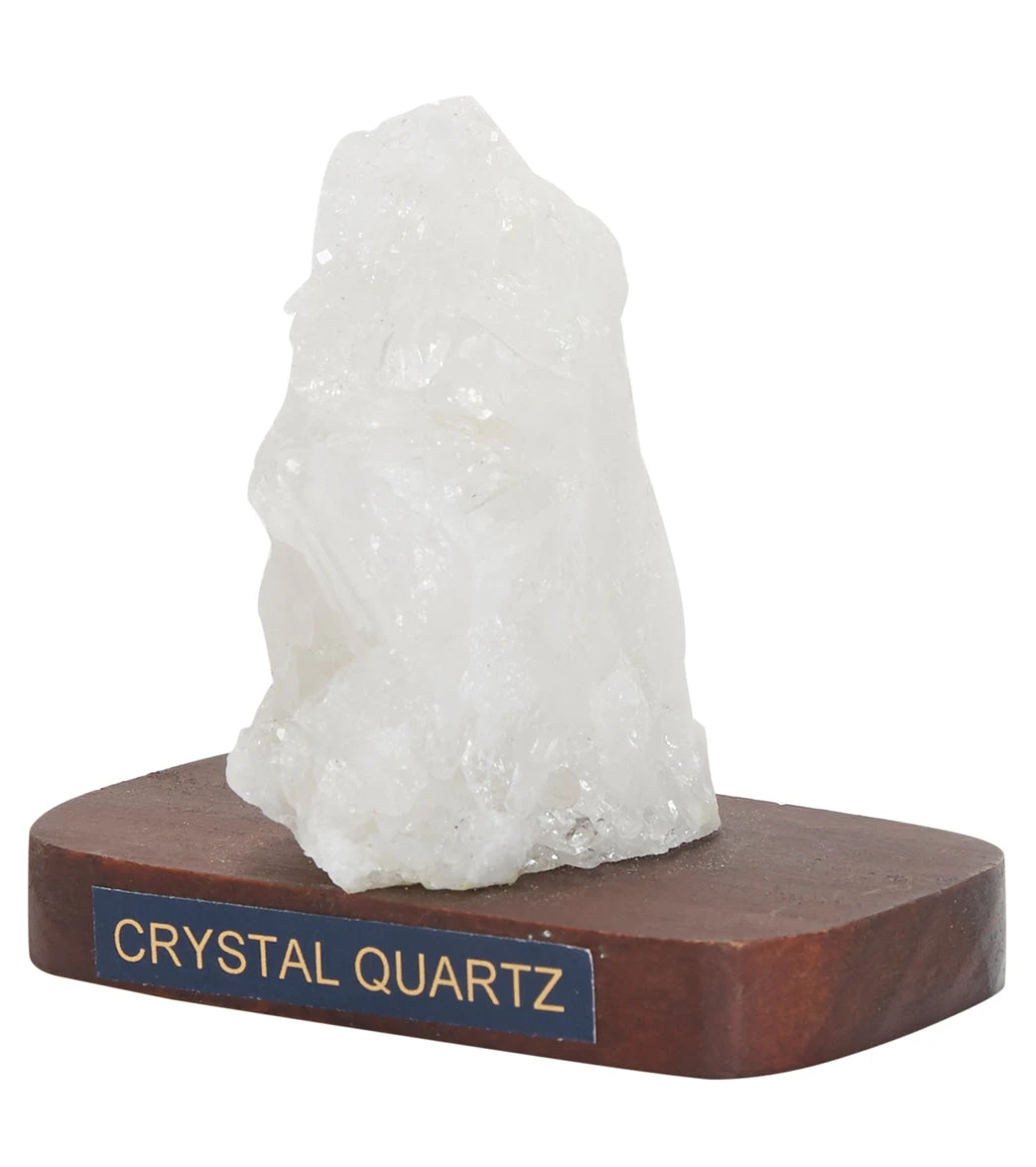 Healing N Love Crystal Quartz On Wooden Base - Image 2