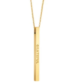 Mantraband Grateful Necklace Yellow Gold