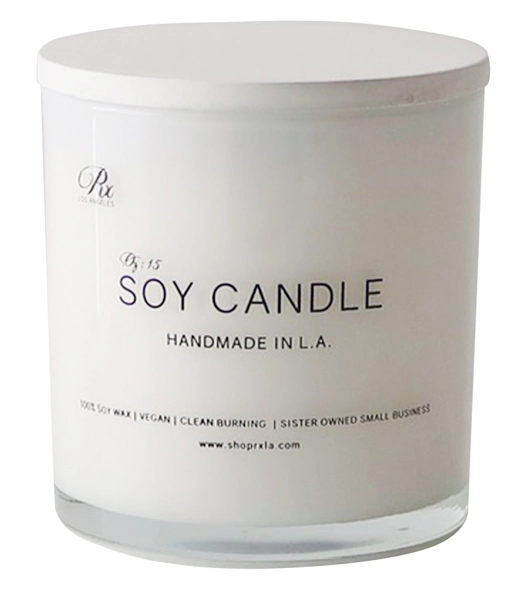 RXLA Fresh Fig Soy Candle, 15 Oz White - Image 3