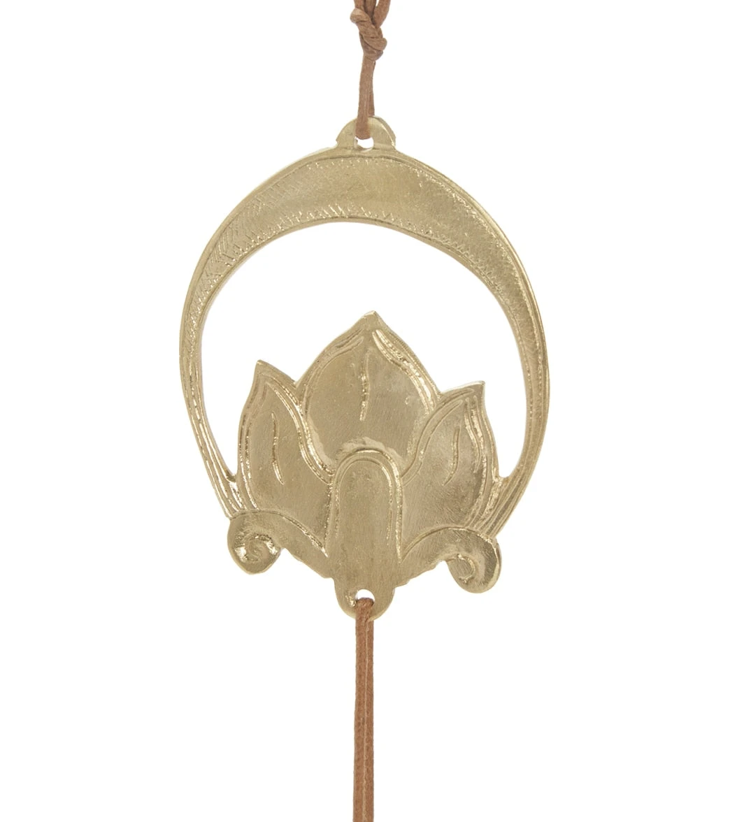 DZi Door Chime: Crescent Lotus Gold