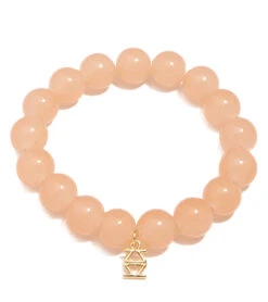 Zenzii Glass Bead Stretch Bracelet Beige