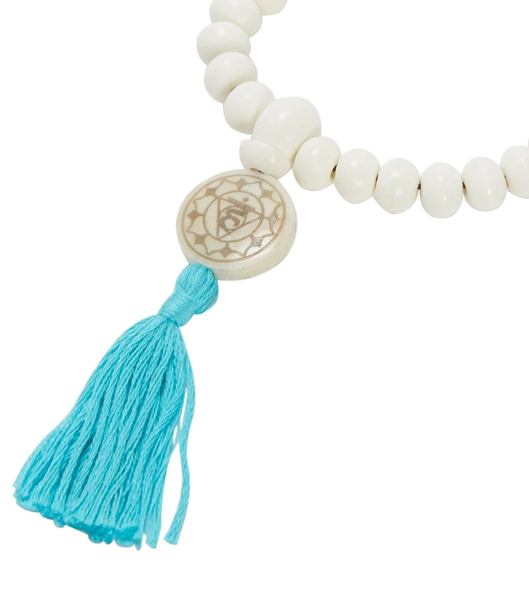 DZi Wrist Mala: Throat Chakra, Aqua - Image 2