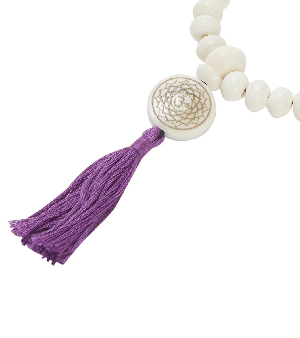 DZi Wrist Mala: Crown Chakra, Purple - Image 2