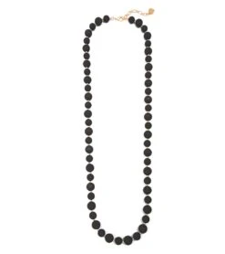 Zenzii Chunky Matte Beaded Long Necklace Black