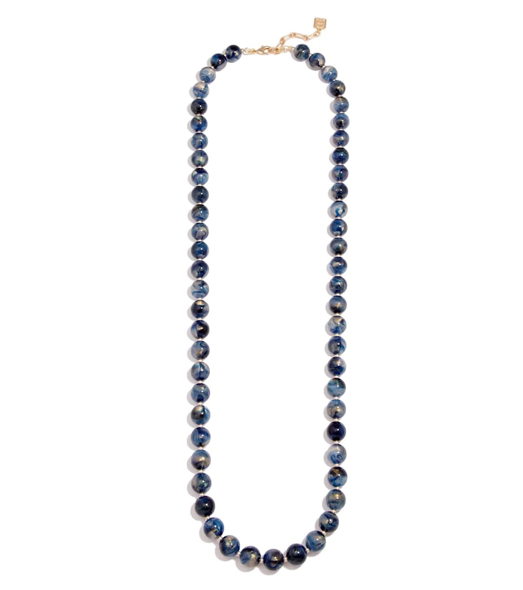Zenzii Iridescent Beaded Long Necklace