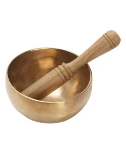 DZi Singing Bowl: 4.75'' Handbeaten W/7" Plain Wooden Striker