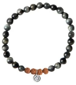 Mala Collective I Am Protected Bracelet Hawk’s Eye, Rudraksha