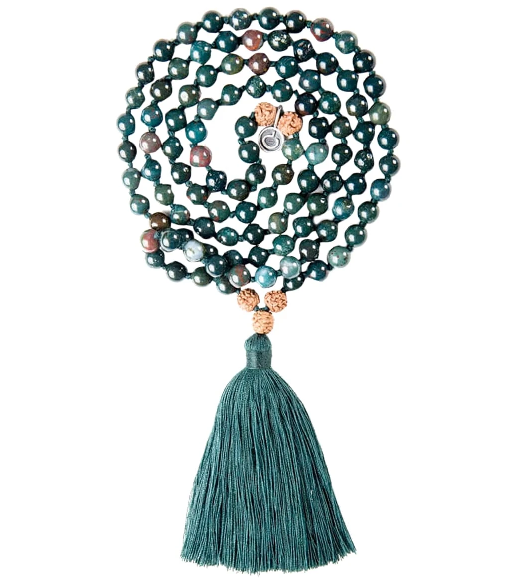 Mala Collective I Am Rising Mala Blood Stone, Rudraksha