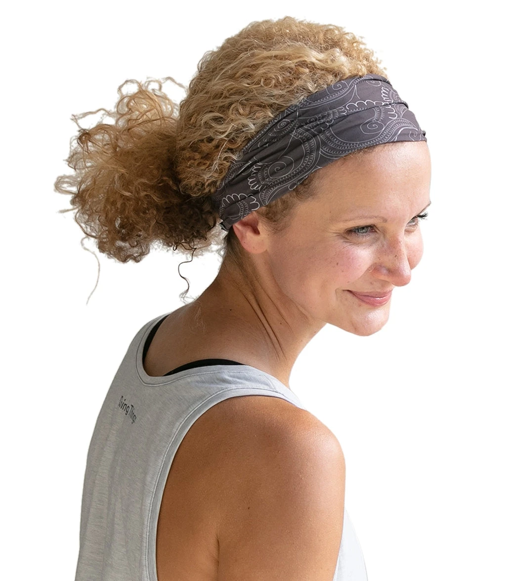 Aruna Project Rita Artisan Collection Headbands Mehendi Gray & White - Image 2